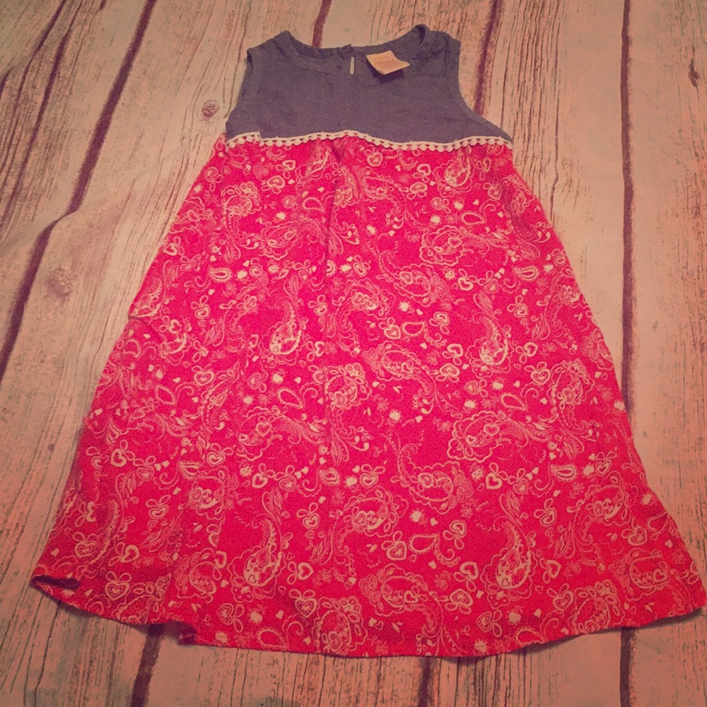 🌞 Faded Glory denim and red dress size 7/8